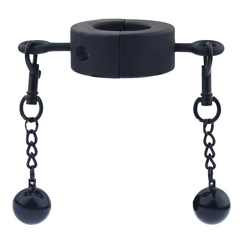 Ballstretcher en métal avec Boules TESTICLE M 32mm - Hauteur 20mm - Poids 435g Noir