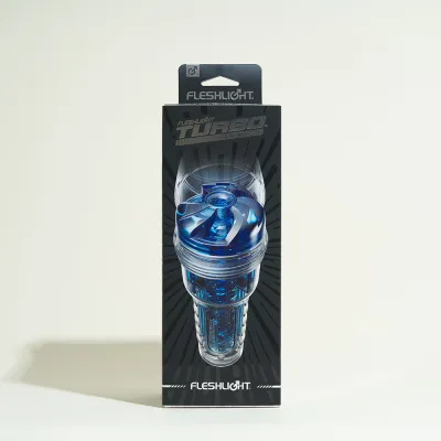 Gaine de masturbation Fleshlight Turbo Thrust - 6 à 9,5 cm Bleu