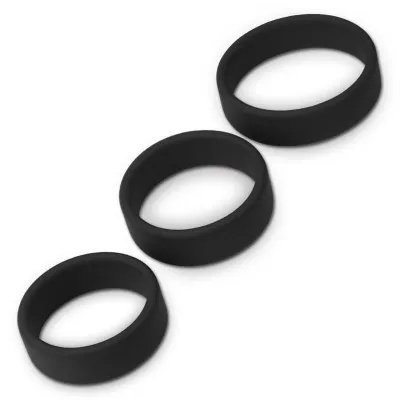 Pack de 3 Anneaux péniens en silicone SILIRING Noirs