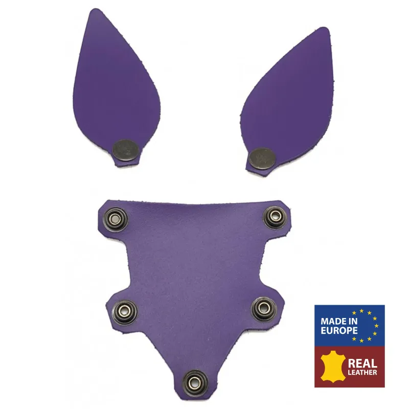 Oreilles + Langue en cuir PUPPY Violet