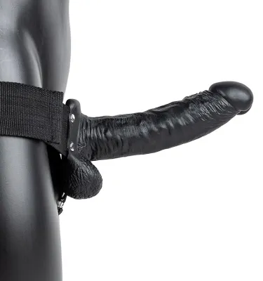 Gode ceinture creux HOLLOW STRAP ON RealRock 18 x 4.5cm Noir