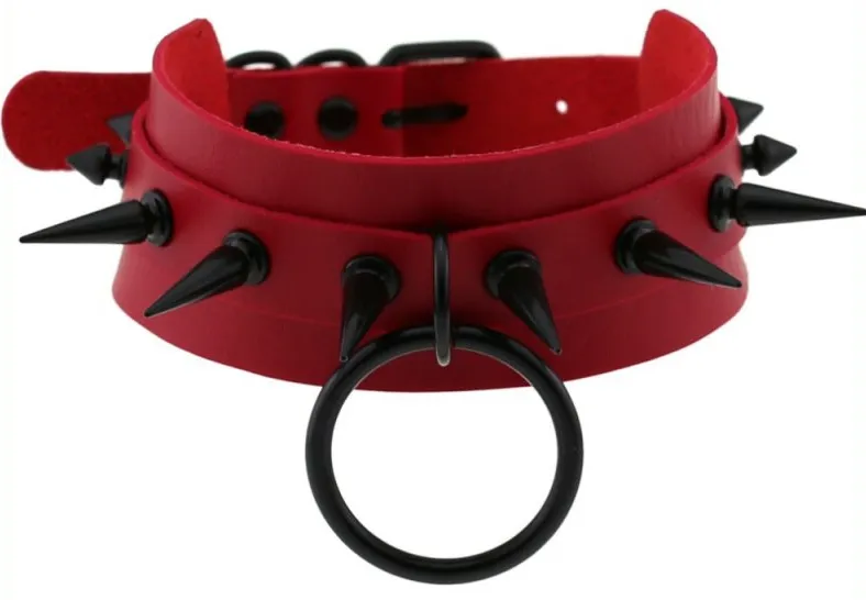 Collier à pointes STROBO LISH Rouge