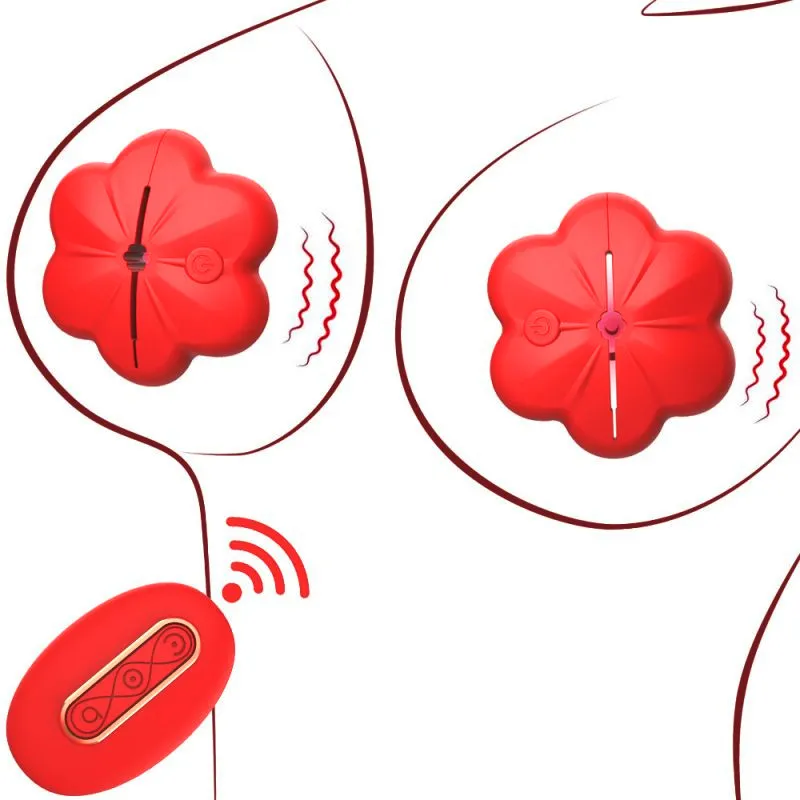 MyPlayToys Pinces à Seins Vibrantes FLOWER CHEAST Rouges