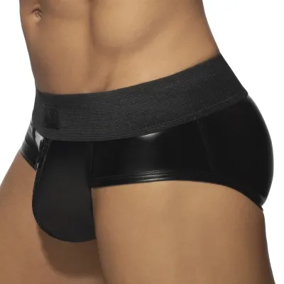Slip sexy ALLOVER ZIP RUB Noir