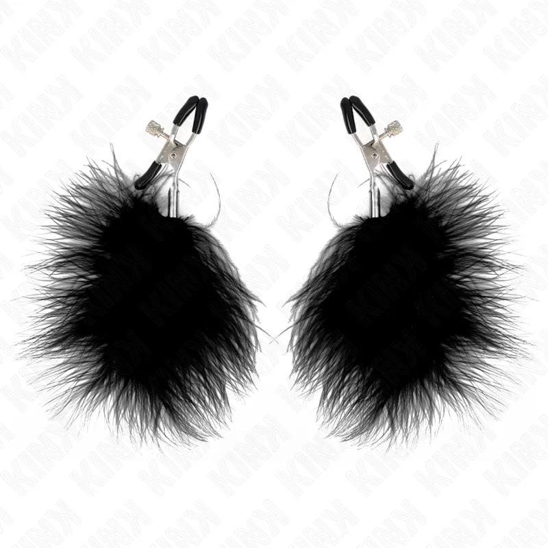 Pince à tétons avec plumes noires - Kink