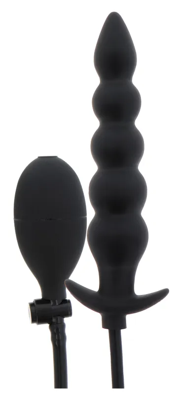 Plug gonflable en silicone RIBBED ADVANCED 18.5 x 4 cm Noir