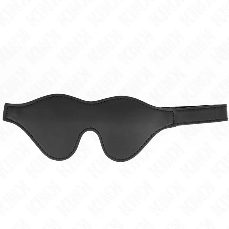 Masque intégral BDSM réglable en cuir végan noir - Kink