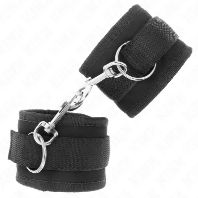 Menottes Poignets Nylon Noir Réglables 18-35cm - KINK