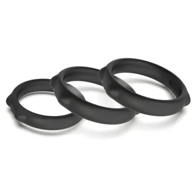 Lot de 3 Aneaux péniens silicone CATY RINGS Noirs