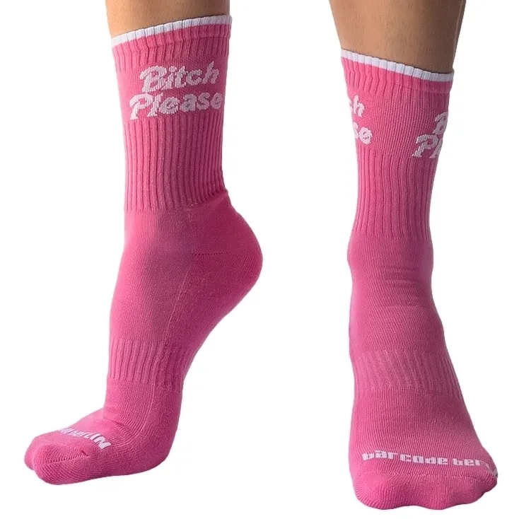 Chaussettes roses BITCH PLEASE Barcode