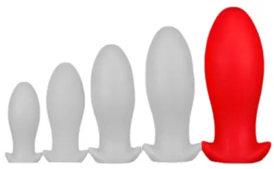 Plug en silicone SAURUS EGG XXL 18.5 x 8.3cm Rouge