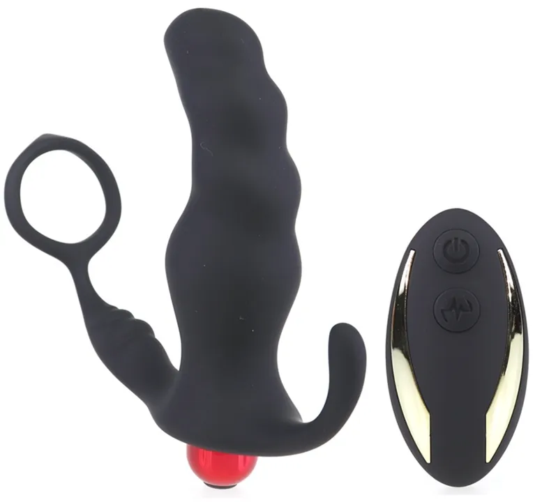 Anneau pénien et plug vibrant KNIGHT 10 x 3.5cm