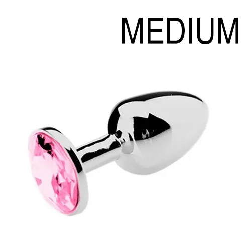 Plug Bijou Strass Rose - Medium 7 x 3.4 cm