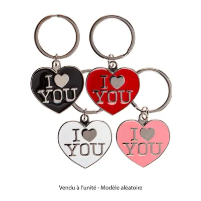 Porte-clé métal I Love You -