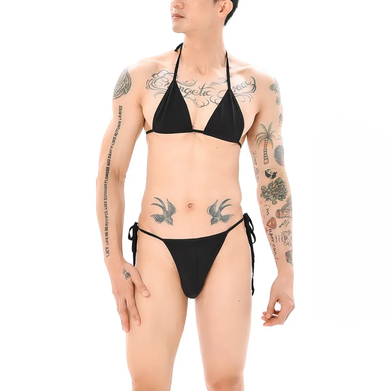 Ensemble Mankini SUMIRO 2 Pièces Noir