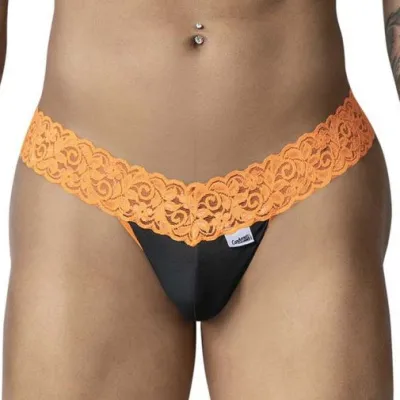 CandyMan String en dentelle BELTIS Noir-Orange
