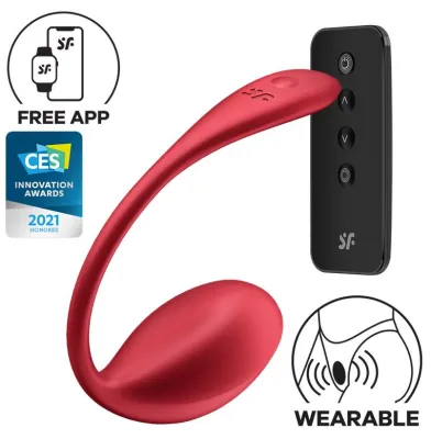 Oeuf Vibrant Sans Fil Connecté SHINY 8 x 4cm Rouge