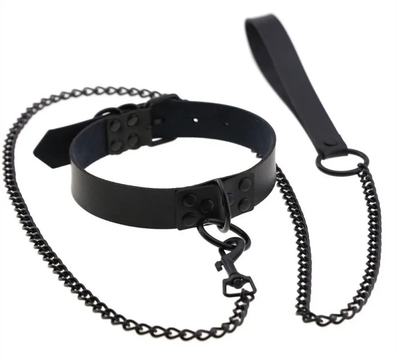 Collier-Laisse PUNK Noir