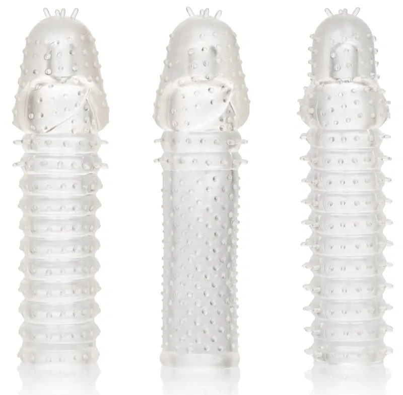 Kit de 3 Gaines de pénis texturées RIBBED EXTEND 14 x 4cm