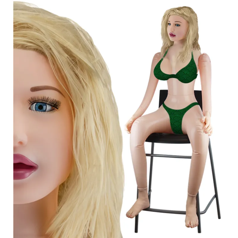 Poupée gonflable blonde assise Amélie
