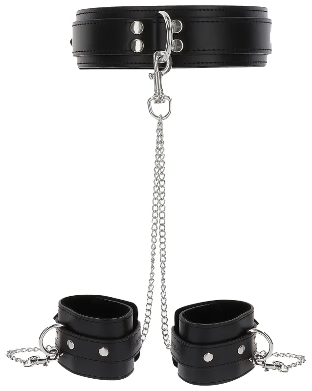 Collier et Menottes de poignets HEAVY Taboom Noir