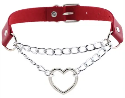 Collier sexy HEART CHAIN Rouge