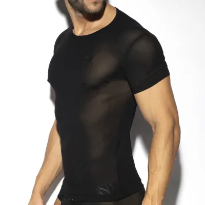 T-shirt NET Microfibres Noir