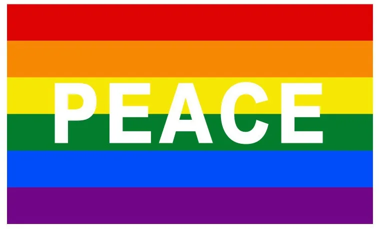Drapeau Rainbow PEACE 60 x 90cm