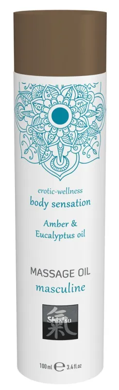 Huile de massage Masculine AMBRE & EUCALYPTUS