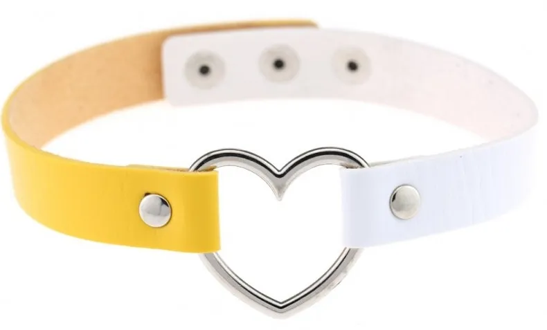 Ras de cou HEART DUO Jaune-Blanc