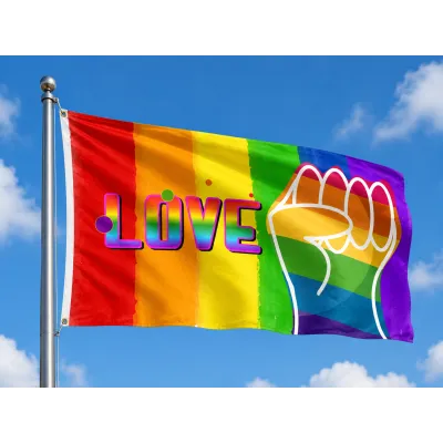Drapeau Rainbow LOVE 90 x 150cm