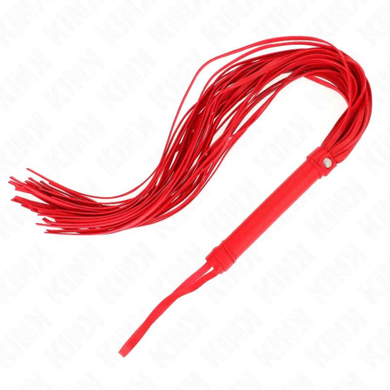 Fouet BDSM rouge en PVC 70 cm - Kink