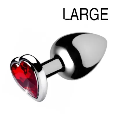 Plug bijou HEART GEM Rouge 8 x 4 cm