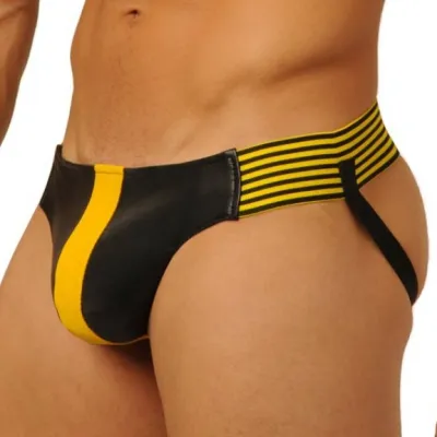 MK Toys Jockstrap FIST LEATHER Jaune