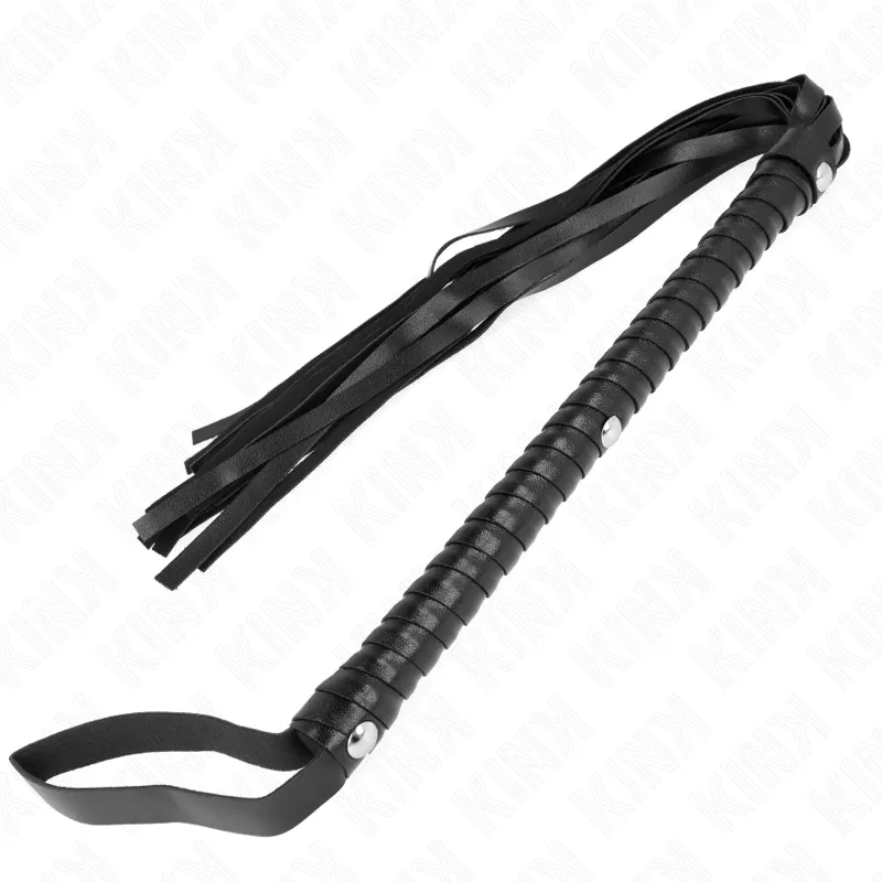 Mini fouet BDSM manche long 60 cm noir - Kink