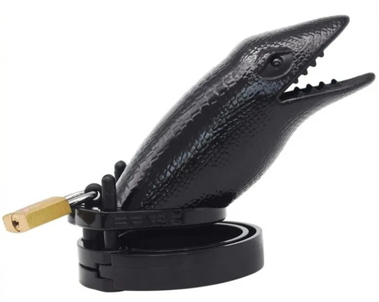 Cage de chasteté CROCODILE 10 x 3.5 cm Noire