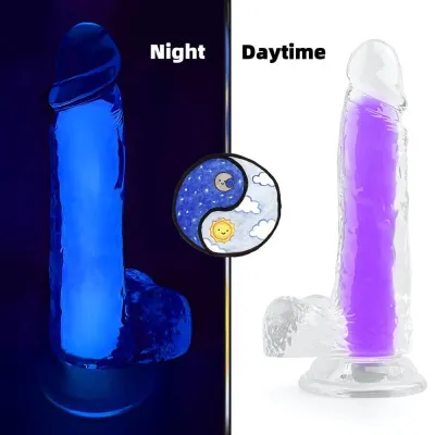 Gode phosphorescent COLOR GLOW 15 x 4.5cm Violet
