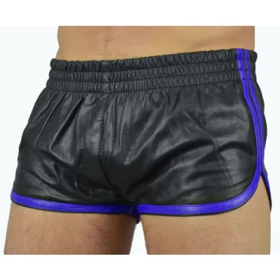 Short Imitation cuir SPORTS LINE Noir-Bleu