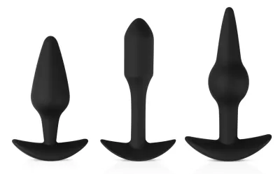 Kit de 3 plugs Silicone PLEASURE Noirs