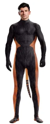 CosplayBoys Combinaison Cosplay Panda Roux RACCOON Noir-Orange