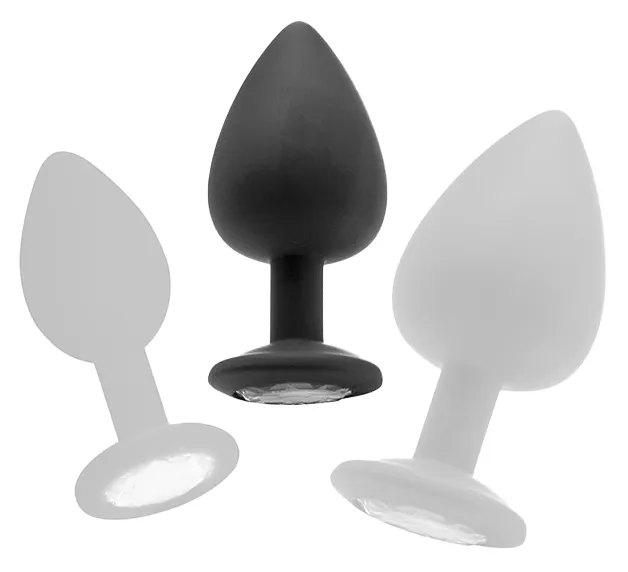 Plug diamond Large– 7 x 3.5 cm Noir