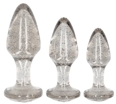 Lot de 3 plugs GLITTER Argentés