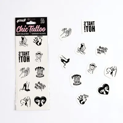 Secret Play Set de 10 tatouages éphémères KINKY COLLECTION