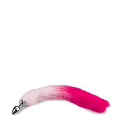Plug queue de renard fourrure vegan rose et fuchsia