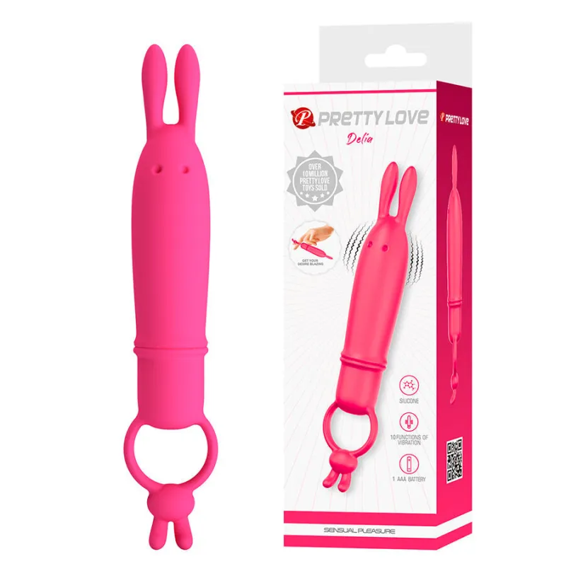 Vibrateur Rabbit Delia avec Anneau - Pretty Love