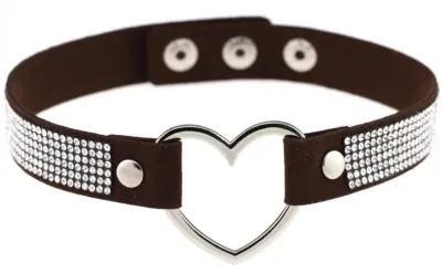 Ras de cou HEART STRASS Noir