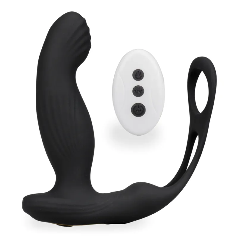 Vibromasseur anal Stimulateur de prostate toutes options avec anneaux Hubert - Noir