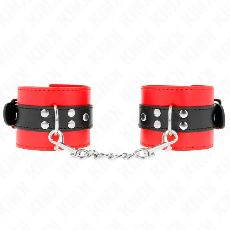 Menottes KINK Appui-Poignets Rouge Ceinture Noire - KINK