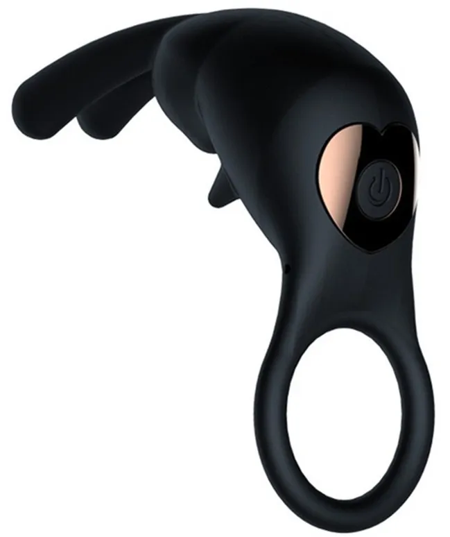Anneau pénien vibrant GOOD RABBIT 25mm Noir