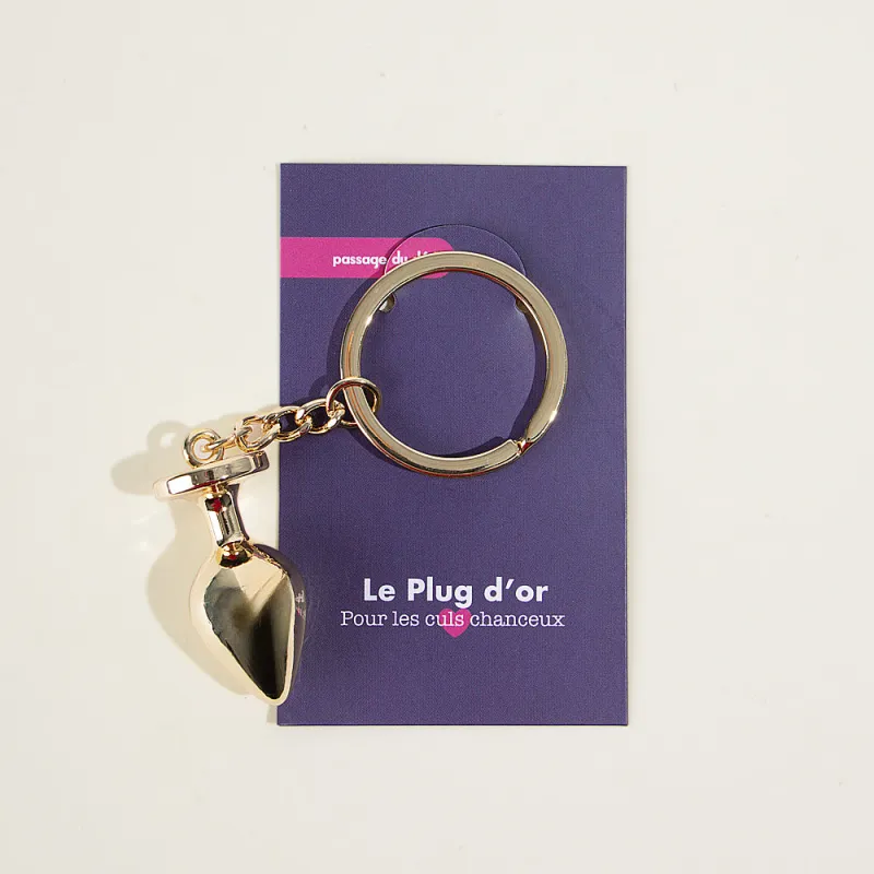 Porte-clé plug d'or -